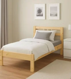 Letto singolo in legno di pino massello 96x205x72 cm