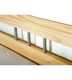 Letto singolo in legno di pino massello 96x205x72 cm