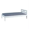 Letto singolo in pino massello bianco 96x206x72 cm