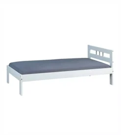Letto singolo in pino massello bianco 96x206x72 cm