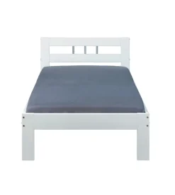 Letto singolo in pino massello bianco 96x206x72 cm