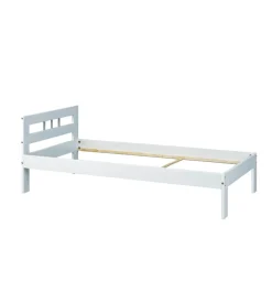 Letto singolo in pino massello bianco 96x206x72 cm