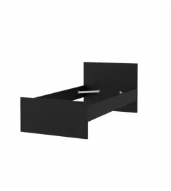 Letto singolo "naia" nero opaco 90x190 cm