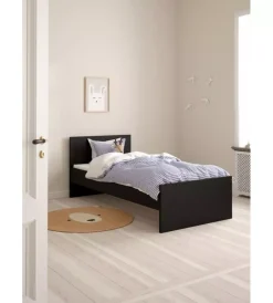 Letto singolo "naia" nero opaco 90x190 cm