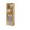 Libreria 5 livelli in laminato rifinito rovere, 60x180x30 cm