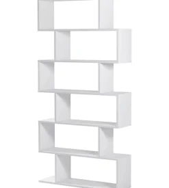 Libreria 6 ripiani "athena" bianco lucido 80x25x192 cm