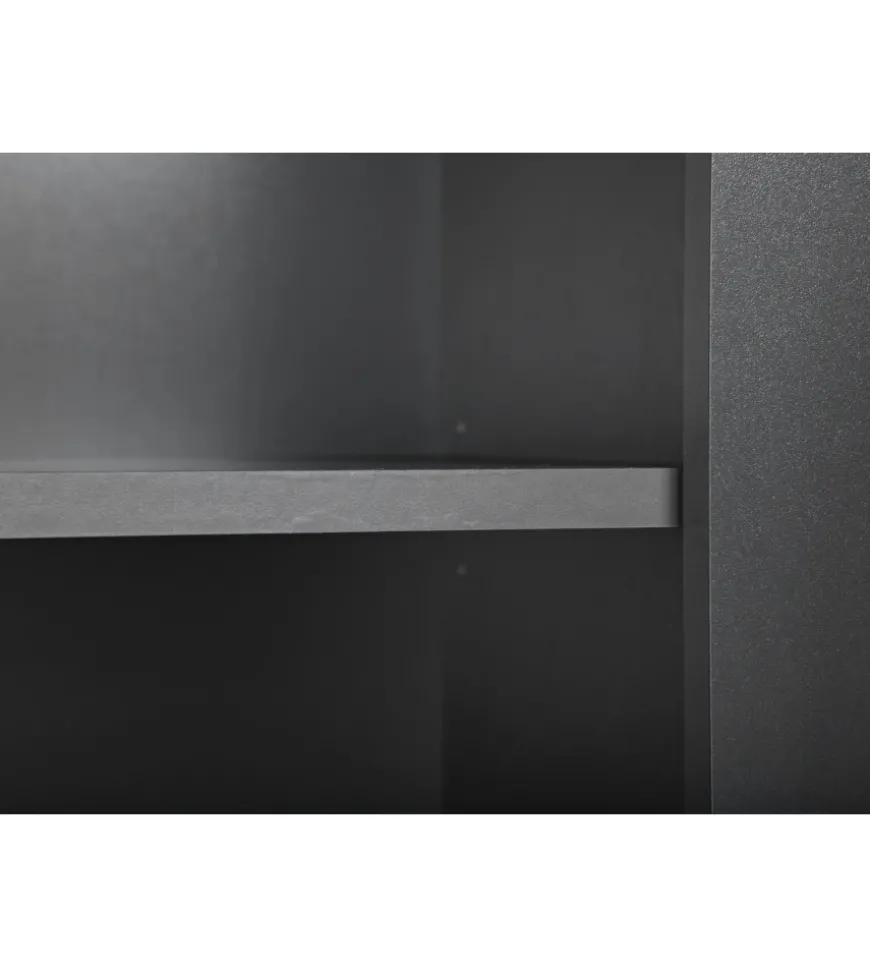 Libreria 3 ripiani e 3 cassetti grigio e quercia, 68,6x41,6x190 cm