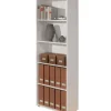 Libreria 5 ripiani laminato bianco, 60x180x30 cm