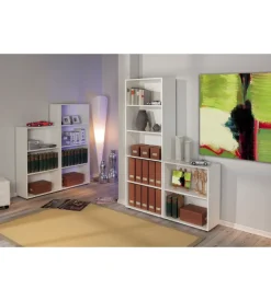 Libreria 5 ripiani laminato bianco, 60x180x30 cm