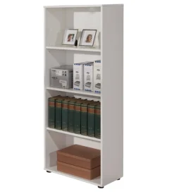 Libreria 4 ripiani laminato bianco, 60x145x30 cm