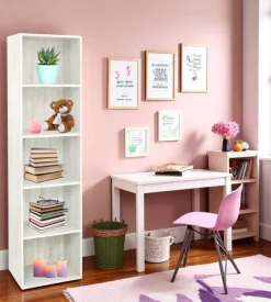 Libreria 4 ripiani "ready 2" rovere bianco 40x29x172 cm