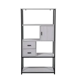 Libreria con cassetti bellahome "industrial" grigio 80x30x160 cm