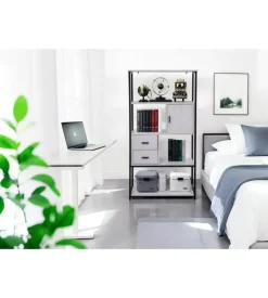 Libreria con cassetti bellahome "industrial" grigio 80x30x160 cm