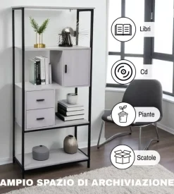 Libreria con cassetti bellahome 