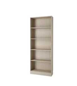 Libreria larga con 4 ripiani tinta quercia - 79x26.7x204 cm