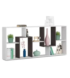 Libreria multiposizione con 8 scomparti colore bianco e ossido