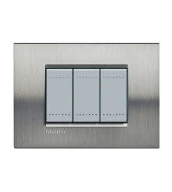 Ll placca 3p acc. spazzolato - bticino.