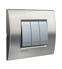 Ll placca 3p acc. spazzolato - bticino.