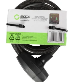 Lucchetto morbido per bicicletta sparco nero con serratura