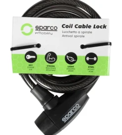 Lucchetto morbido per bicicletta sparco nero con serratura