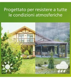 Luce solare da esterno con 3 led in alluminio colore nero, 8,7 w 2700 k