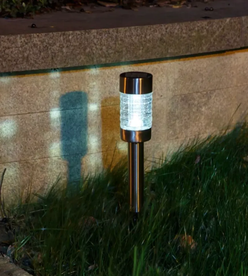 Luce solare led da esterno eurogarden in vetro 6,2x6,2x41,5 cm