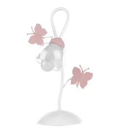 Lume "butterfly" bianco e rosa, e14