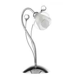 Lumetto "diamante" in metallo cromato e vetro, e14