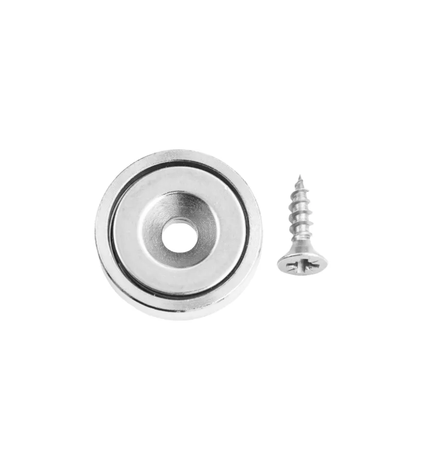 Magnete neodimio tondo 25x7 + vite forza 16 kg.