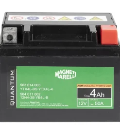 Magneti marelli batteria moto e scooter 4ah 12v 50a tecnologia agm sigillata polo positivo destro