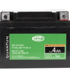Magneti marelli batteria moto e scooter 4ah 12v 50a tecnologia agm sigillata polo positivo destro