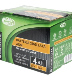 Magneti marelli batteria moto e scooter 4ah 12v 50a tecnologia agm sigillata polo positivo destro