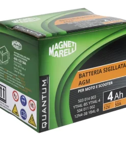 Magneti marelli batteria moto e scooter 4ah 12v 50a tecnologia agm sigillata polo positivo destro
