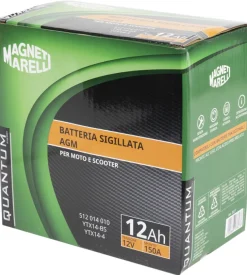 Magneti marelli batteria moto e scooter 12ah 12v 150a tecnologia agm sigillata polo positivo sinistro