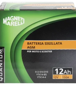 Magneti marelli batteria moto e scooter 12ah 12v 150a tecnologia agm sigillata polo positivo sinistro