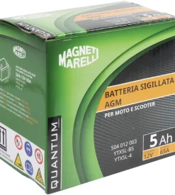 Magneti marelli batteria moto e scooter  tecnologia 5ah 12v 65a agm sigillata polo positivo destro