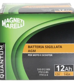 Magneti marelli batteria moto e scooter 12ah 12v 140a tecnologia agm sigillata polo positivo sinistro