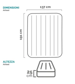 Materasso ad una piazza e mezza gonfiabile intex 