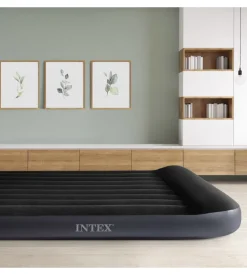 Materasso ad una piazza e mezza autogonfiante intex "airbed dura-beam pillow rest classic" colore blu scuro, 137x191x25 - cod. 64148nd