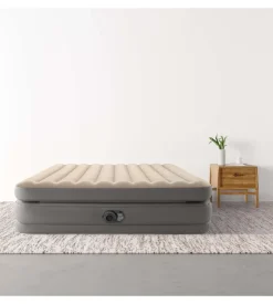Materasso matrimoniale autogonfiante intex "airbed dura-beam prime comfort elevated" con pompa elettrica incorporata beige 152x203x51 cm - cod. 64164nd