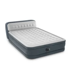 Materasso matrimoniale autogonfiante intex "dura-beam pillow ultra push" colore grigio chiaro e pompa elettrica inclusa 152x236x86 cm - cod 64448nd