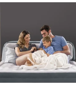 Materasso matrimoniale autogonfiante intex "dura-beam pillow ultra push" colore grigio chiaro e pompa elettrica inclusa 152x236x86 cm - cod 64448nd