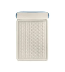 Materasso matrimoniale gonfiabile intex "silky bed" beige e blu con testiera e pompa elettrica integrata 229x152x79 cm - cod. 64460nd