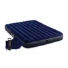 Materasso matrimoniale gonfiabile intex "airbed dura-beam standard classic downy" colore blu con pompa manuale e due cuscini, 152x203x25 cm - cod. 64765