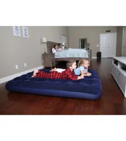 Materasso matrimoniale gonfiabile floccato bestway in vinile blu 191x137x22 cm - cod. 67002