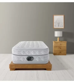 Materasso singolo autogonfiante "airbed dura-beam supreme air-flow" colore grigio chiaro con pompa integrata, 99x191x51 cm - cod. 64488nd