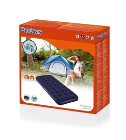 Materasso singolo gonfiabile floccato bestway in vinile blu 185x76x22 cm - cod. 67000