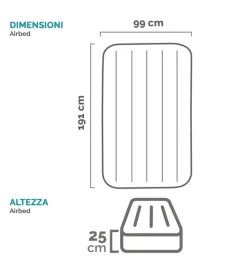 Materasso singolo gonfiabile intex 