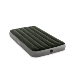 Materasso singolo gonfiabile intex "airbed dura-beam standard prestige downy" con pompa a batteria verde 99x191x25 cm - cod. 64777