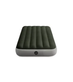 Materasso singolo gonfiabile intex "airbed dura-beam standard prestige downy" con pompa a batteria verde 99x191x25 cm - cod. 64777